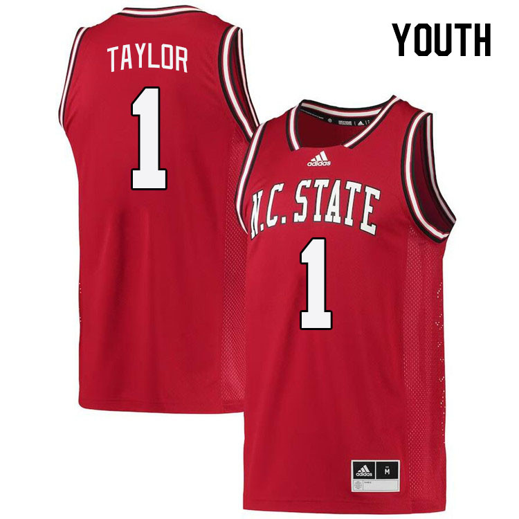Youth #1 Jayden Taylor NC State Wolfpack College Basketball Jerseys Stitched Sale-Retro - Click Image to Close